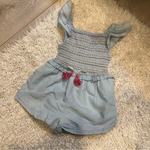 Vince Camuto Kids Blue Romper with Pink Accents